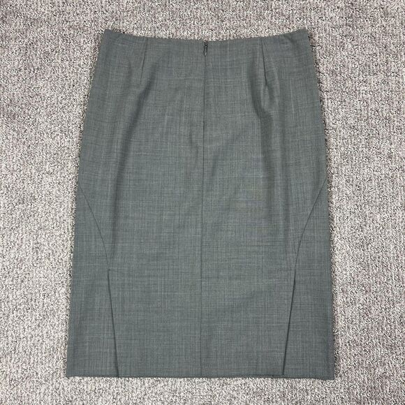Theory Skirt Womens Two Gray Wool Blend Pencil Career Office Capsule Minimal USA - Picture 2 of 9